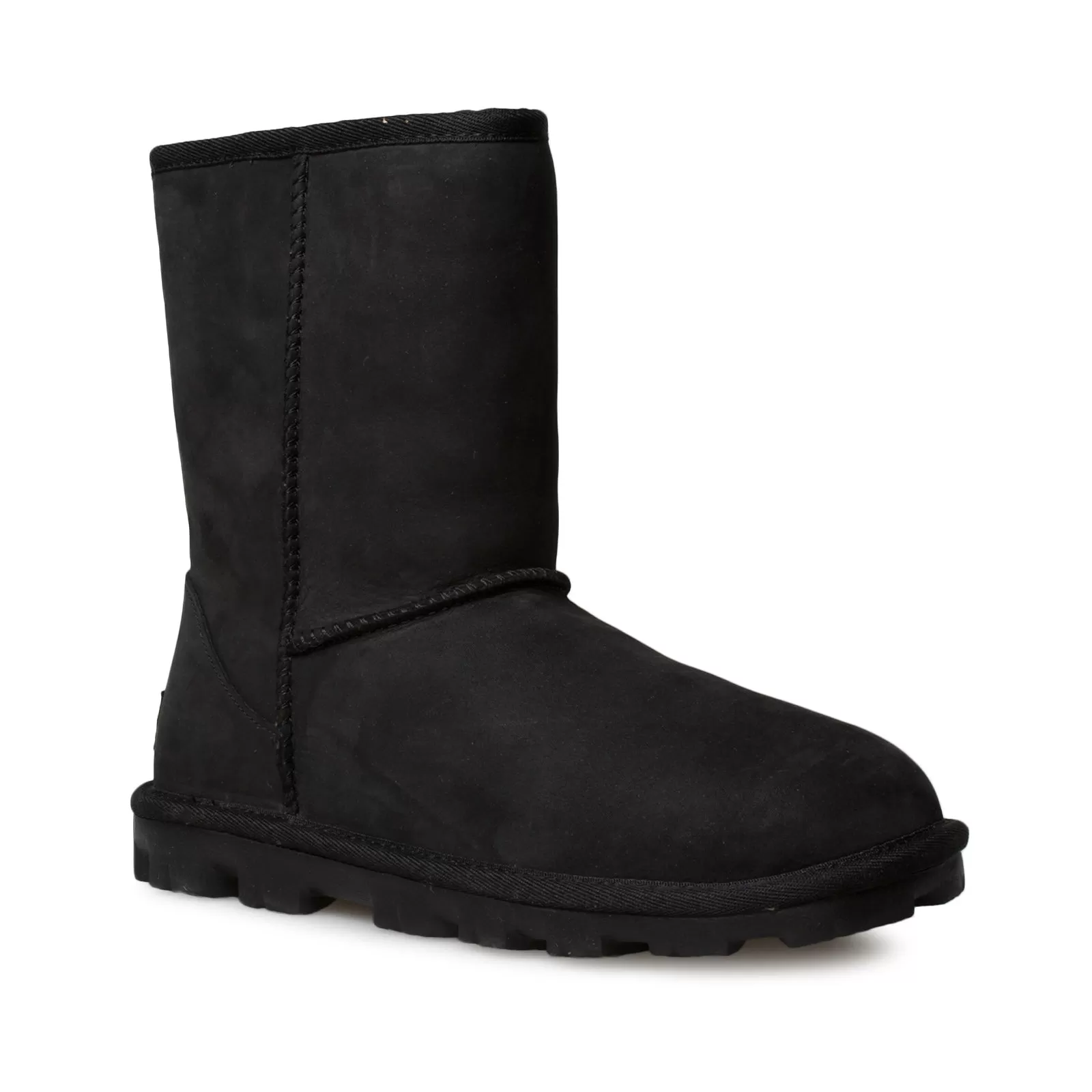 UGG Essential Short Leather Black Boots - Women's