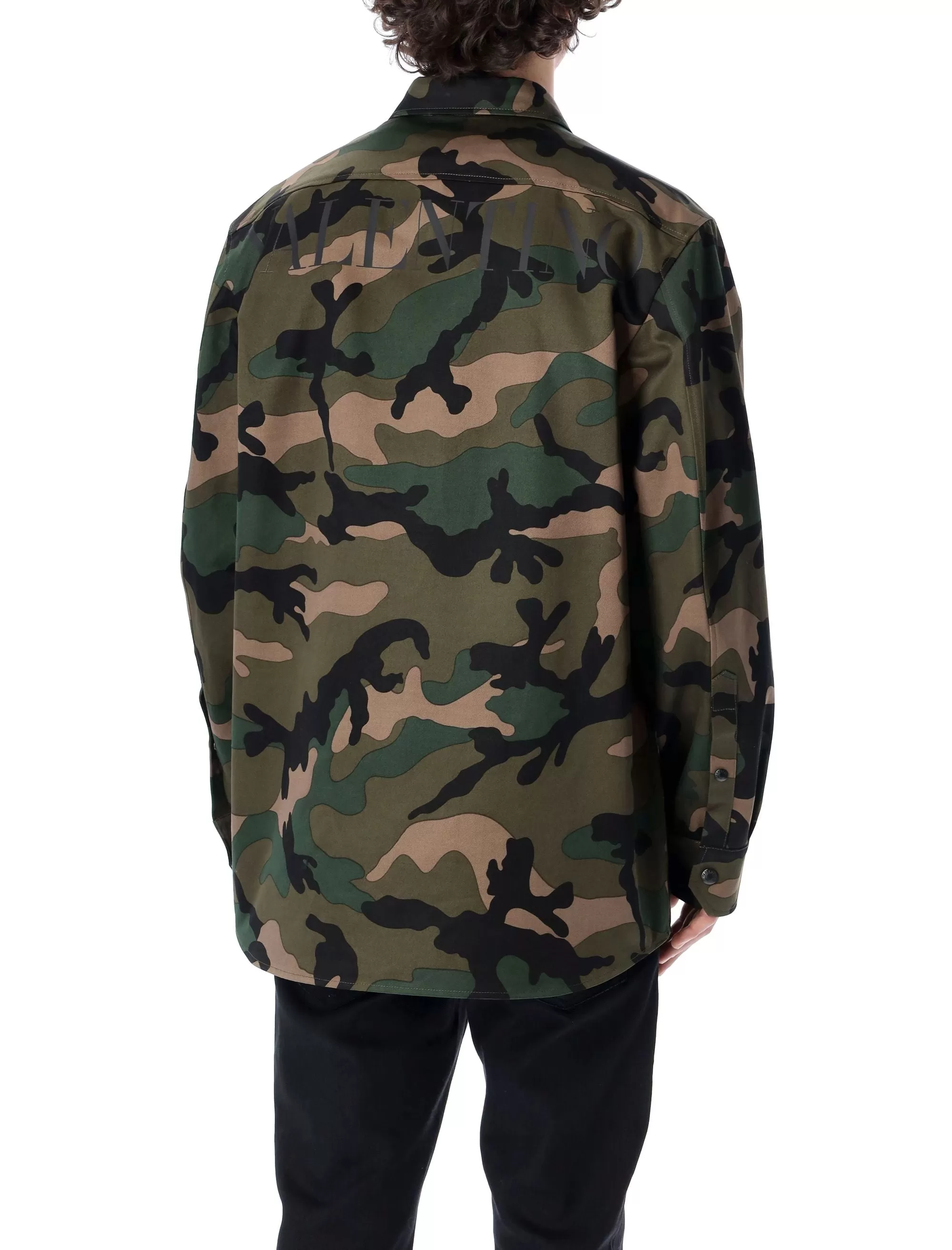 Valentino Camouflage Printed Long-Sleeved Overshirt