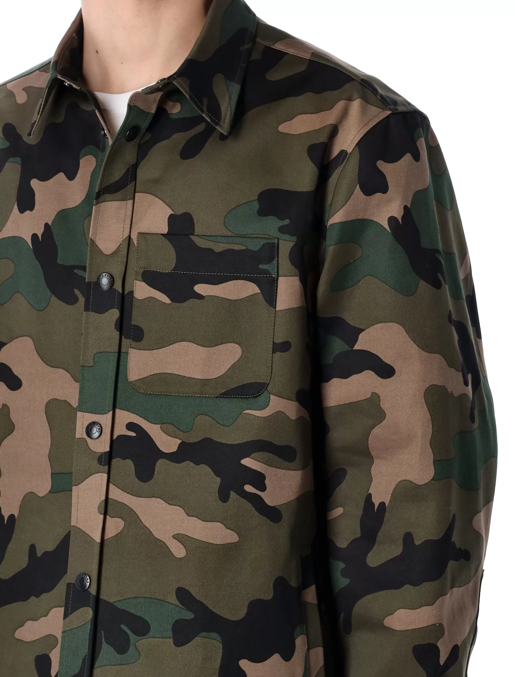 Valentino Camouflage Printed Long-Sleeved Overshirt