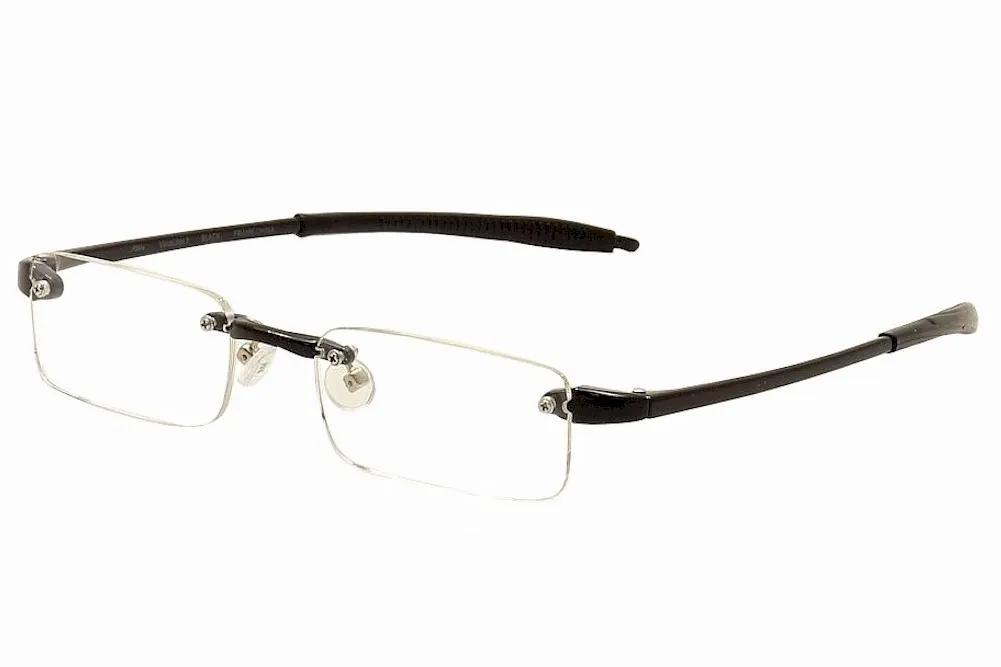 VisuaLites Vis1 Reading Glasses Men's Black Rimless +1.25