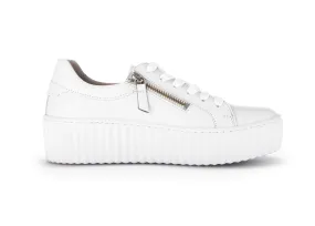 WOMEN'S GABOR 43.200.21 PLATFORM DOUBLE ZIP SNEAKER | WHITE