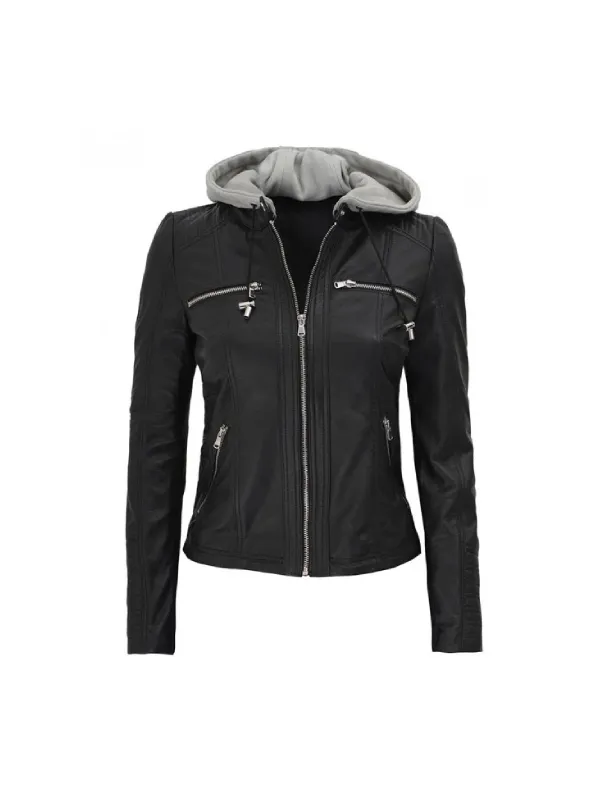 Women’s Hooded Leather Jackets