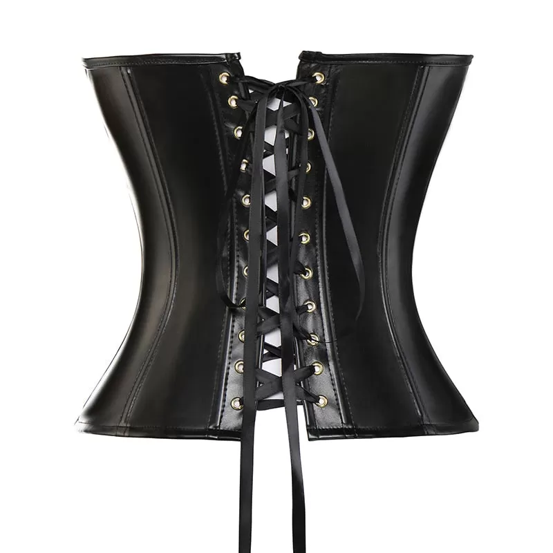 Wonder Goth Black Leather Bustier