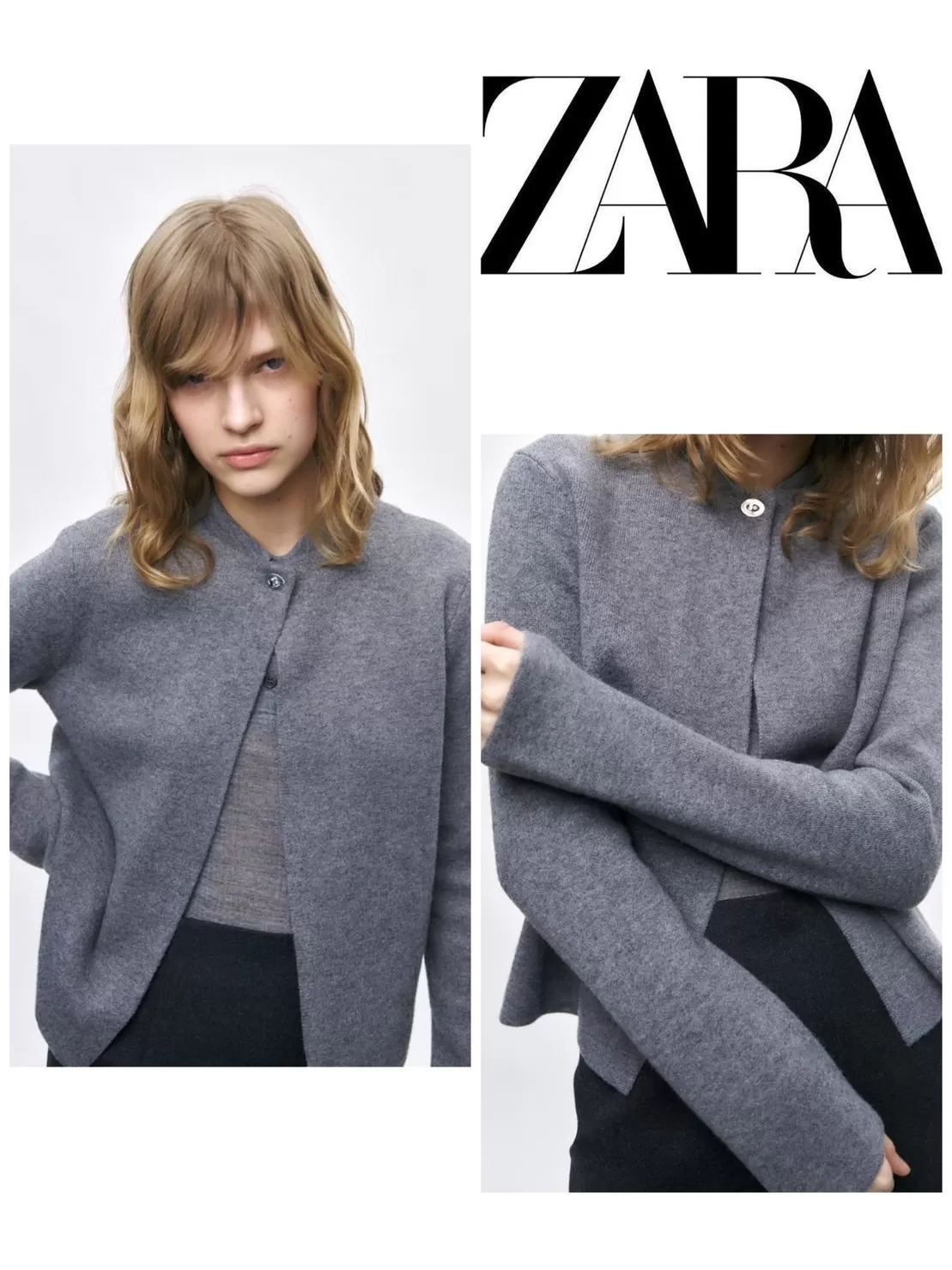 ZARA  |METAL BUTTON KNIT CARDIGAN