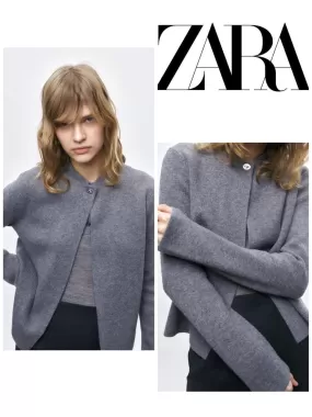 ZARA  |METAL BUTTON KNIT CARDIGAN