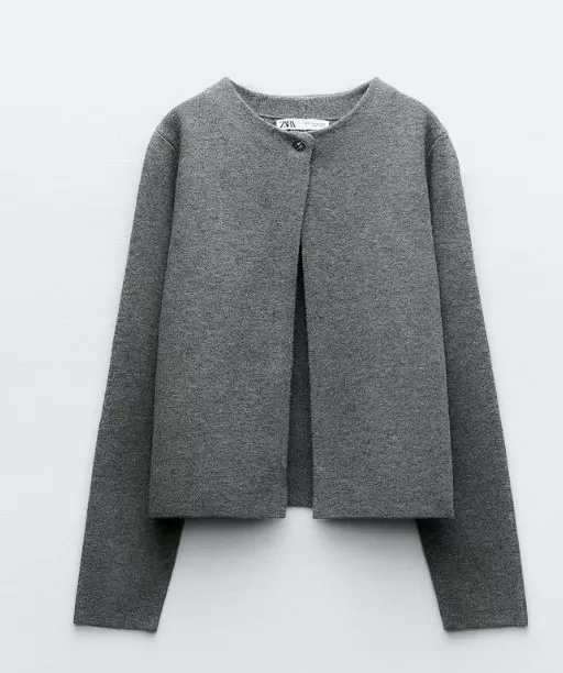 ZARA  |METAL BUTTON KNIT CARDIGAN