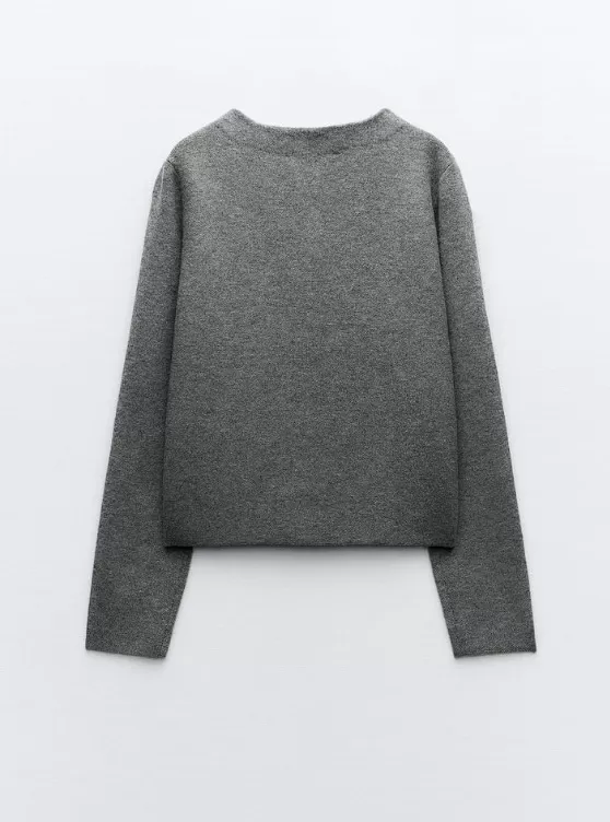 ZARA  |METAL BUTTON KNIT CARDIGAN