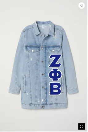 Zeta Phi Beta Long Jean Jacket