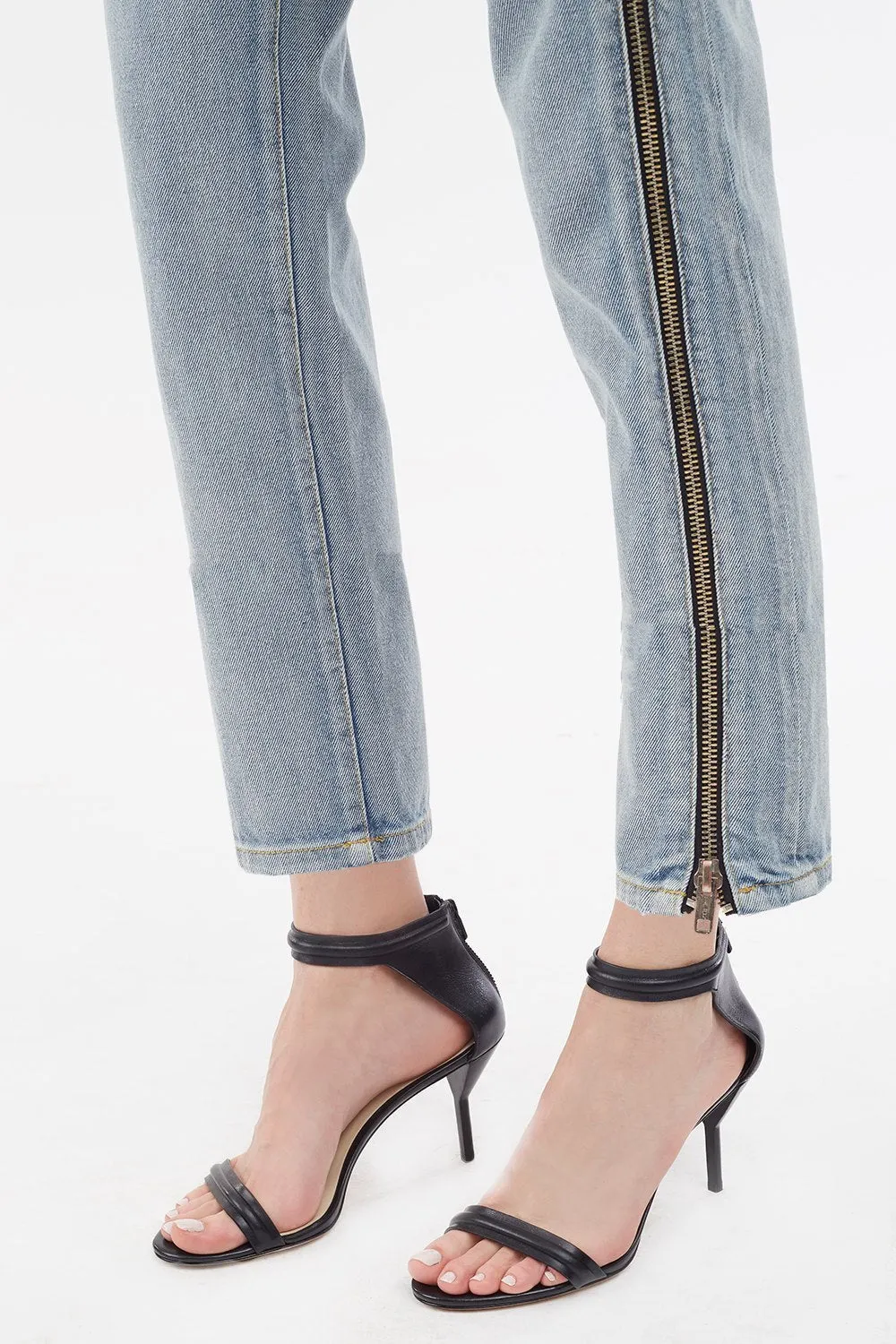 Zippered Denim Pant